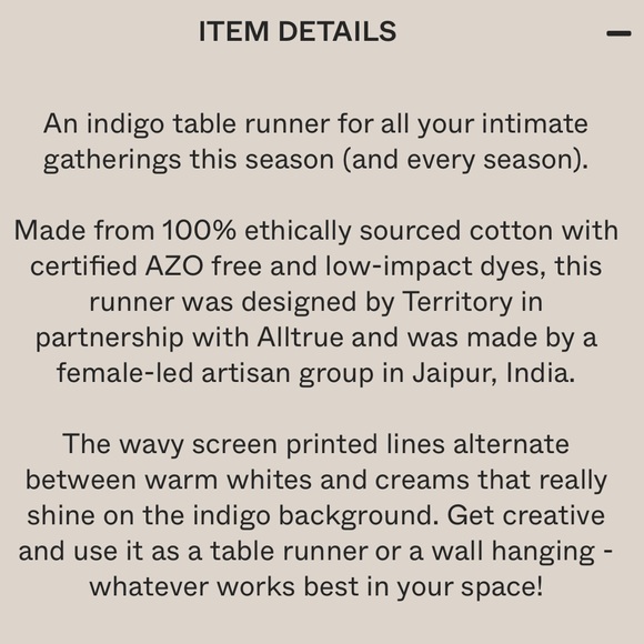 NWT Territory x Alltrue Table Runner - Picture 6 of 7